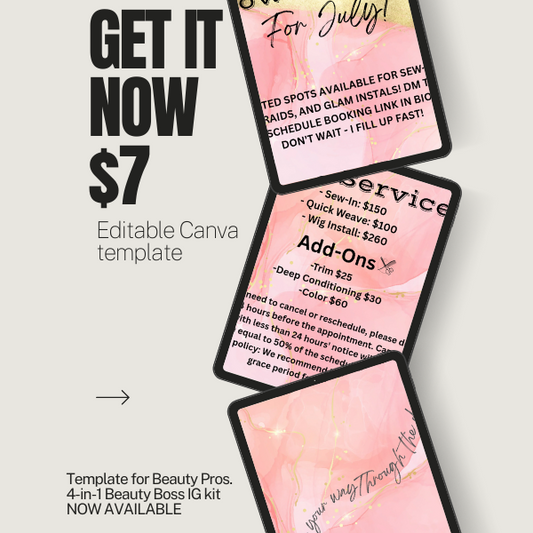 Glow-Up Instagram Template – Editable Canva Design